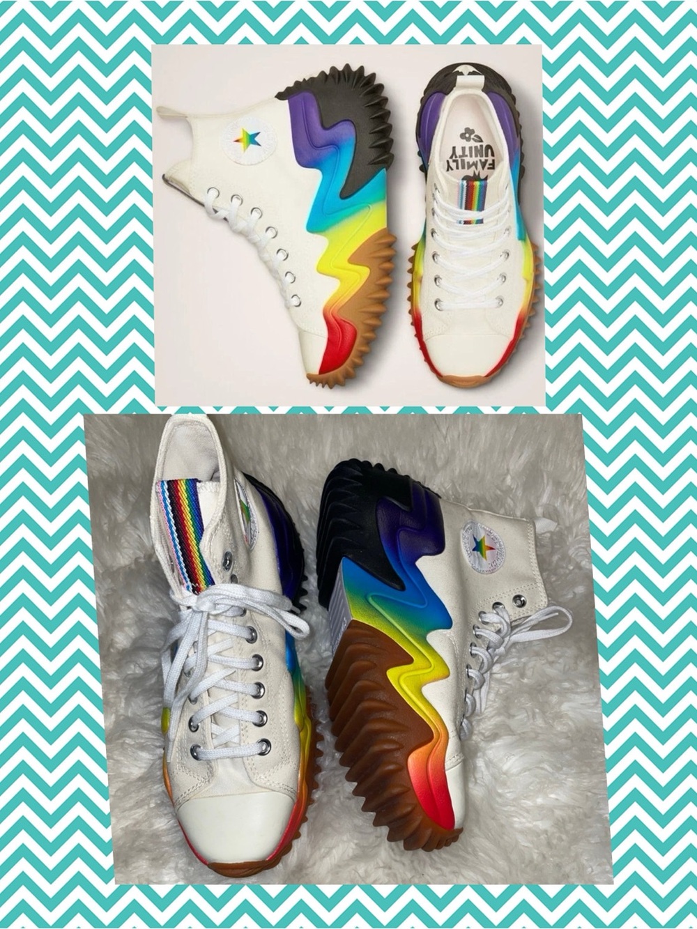 Like New condition! Converse 9 Run Star Hi Top Pride Rainbow Canvas Sneakers